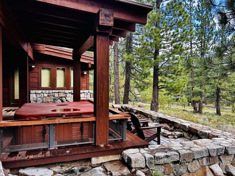 Hot tub and firepit