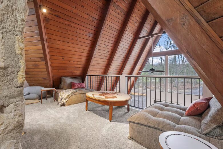 Extra Large A Frame with Private Pond and Refined Cabin Charm - Galena, Ohio