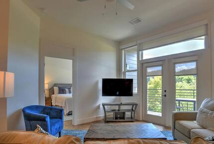 Great room, balcony and Primary Bedroom