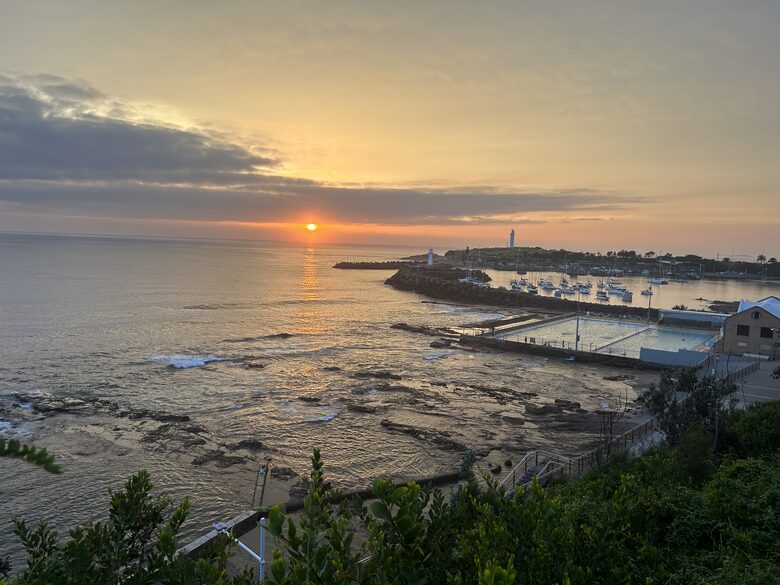 Overlooking two ocean pools - one rock and one main made