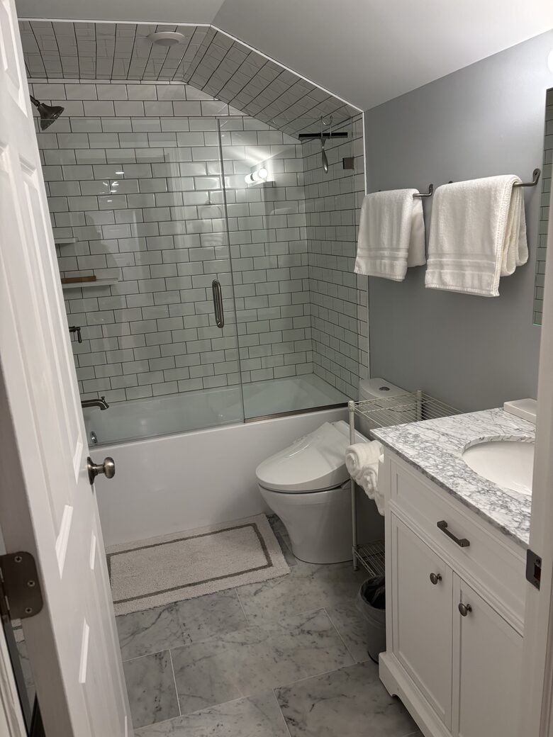 Marble bathroom with Toto Washlet toilet