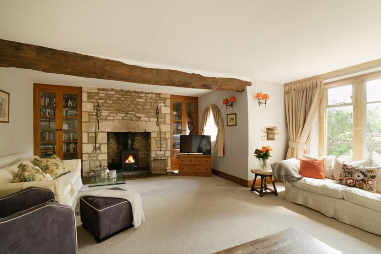 Living Room with woodburner
