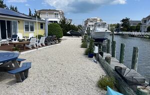 30’ dock with swim ladder and kayak