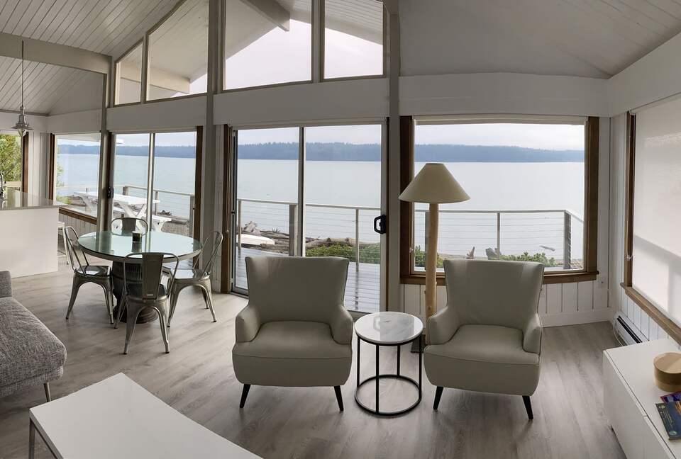 Beautiful views of bay with open floor plan.