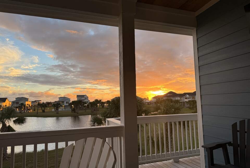Beautiful sunset from back patio