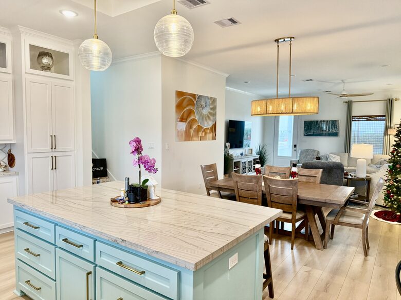 Kitchen has plenty of room for good conversations