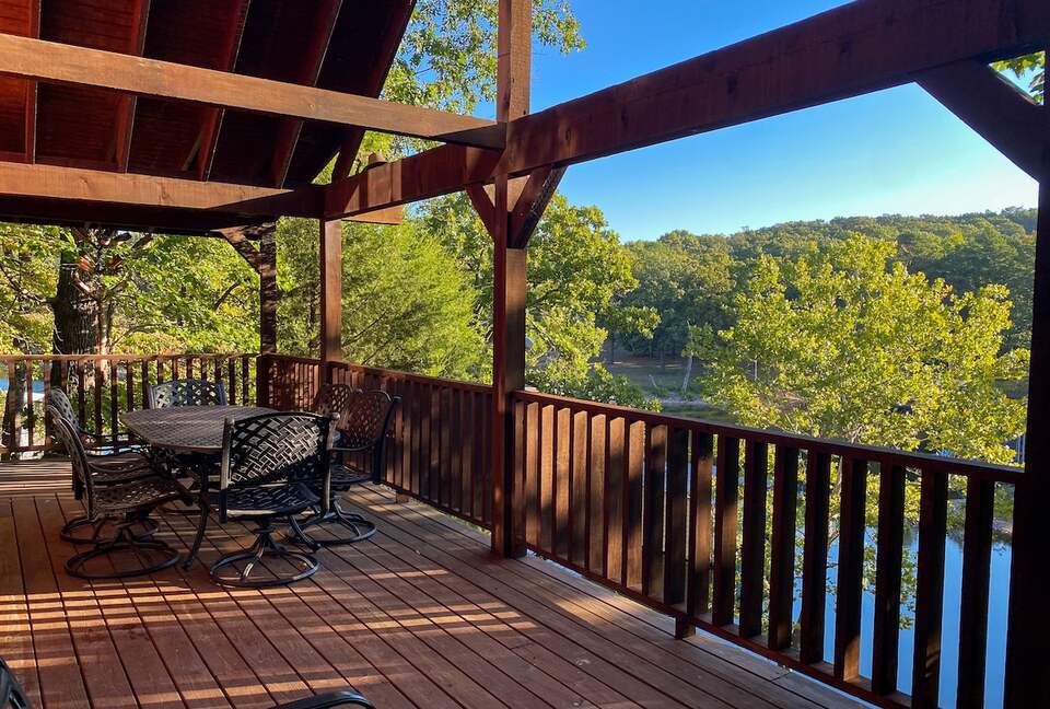 View from deck looking at cove