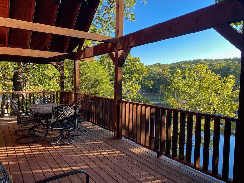 View from deck looking at cove