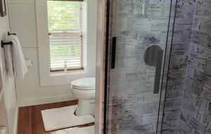 Lake view bathroom