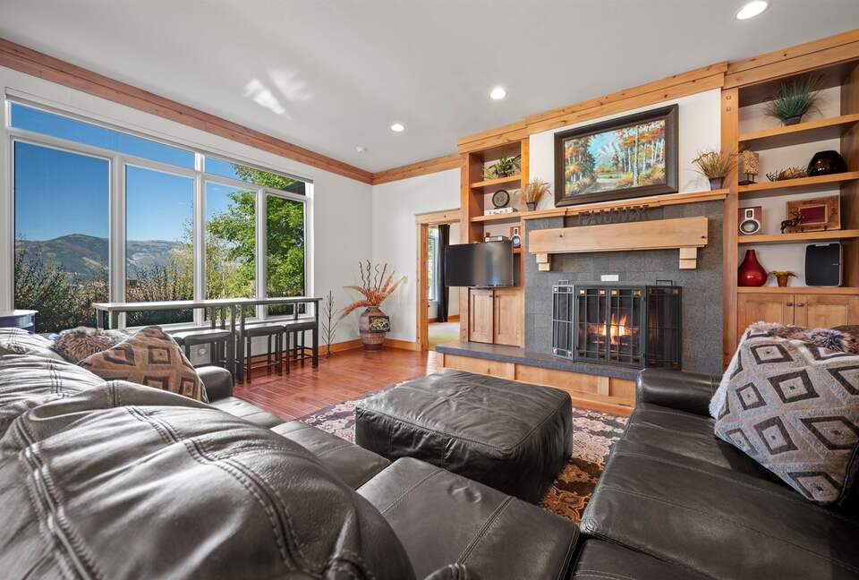 Living room with beautiful view of Ogden Valley