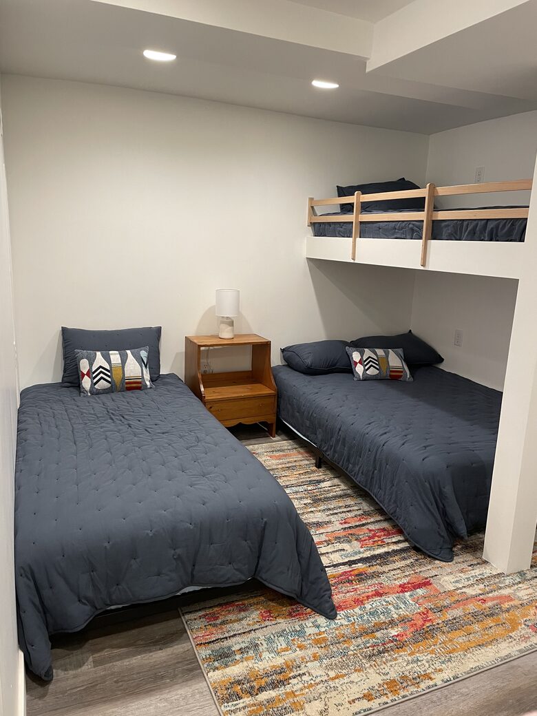 Lower level bunk room - 1 full bed, 2 twin