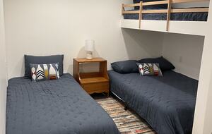 Lower level bunk room - 1 full bed, 2 twin