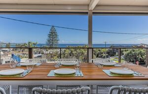 Outdoor dining on large front balcony